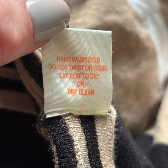 Torn by Ronny Kobo Striped Black and Tan Blouse - Picture 4 of 5